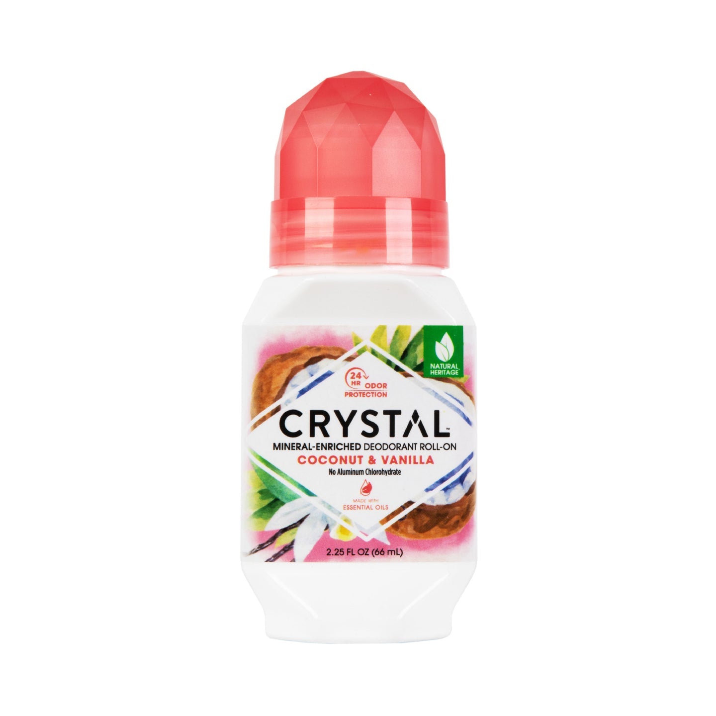 Crystal Body Deodorant Roll On Coconut Vanilla