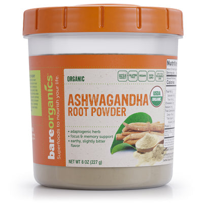BARE ORGANICS ASHWAGANDHA ROOT POWDER 8OZ