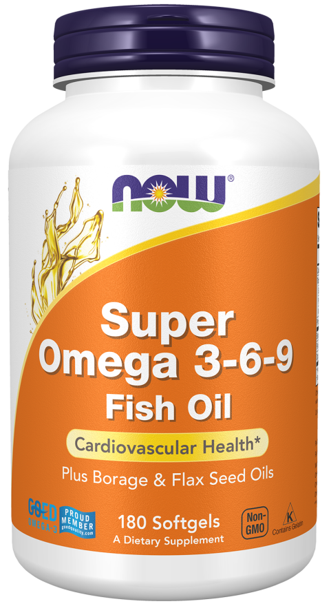NOW SUPER OMEGA 3-6-9 FISH OIL 180 SOFTGELS