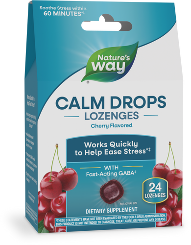 NATURE'S WAY CALM DROPS LOZENGES CHERRY 24CT