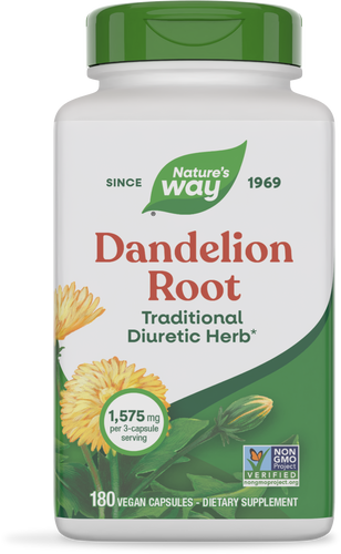 NATURE'S WAY DANDELION ROOT 1575 MG 180 VEG CAPSULES
