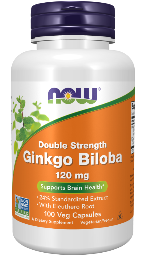NOW GINKGO BILOBA 120 MG 100 VEG CAPSULES