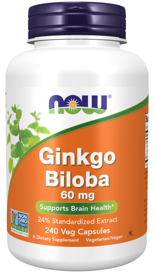 NOW GINKGO BILOBA 60 MG 240 VEG CAPSULES