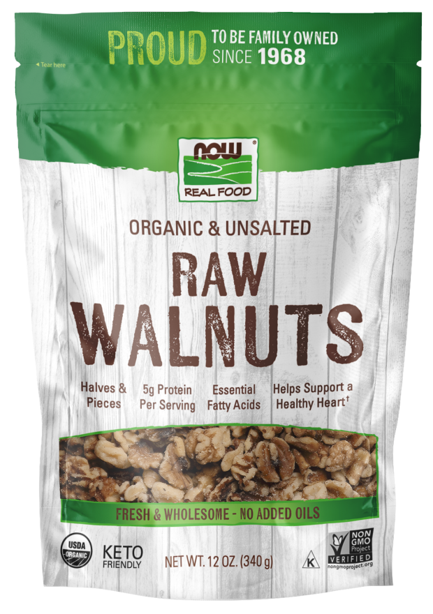 NOW WALNUTS, ORGANIC, RAW & UNSALTED