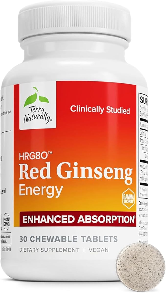 Terry Naturally Red Gingseng 30 Chewables