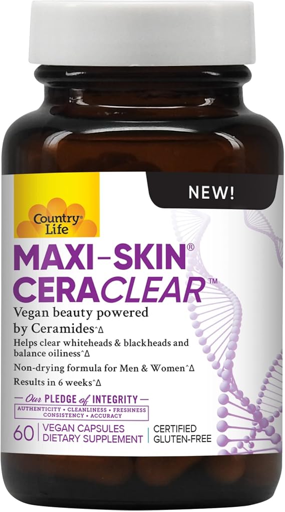 COUNTRY LIFE MAXI-SKIN CERACLEAR 60 VEG CAPSULES