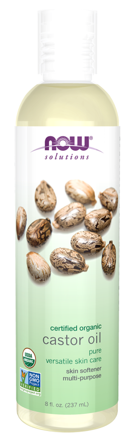 NOW CASTOR OIL IN PLASTIC BOTTLE, ORGANIC