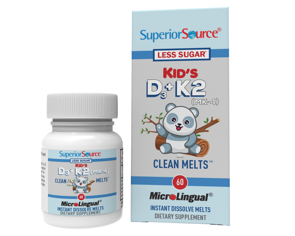 SUPERIOR SOURCE KIDS D3+K2 60TABLETS