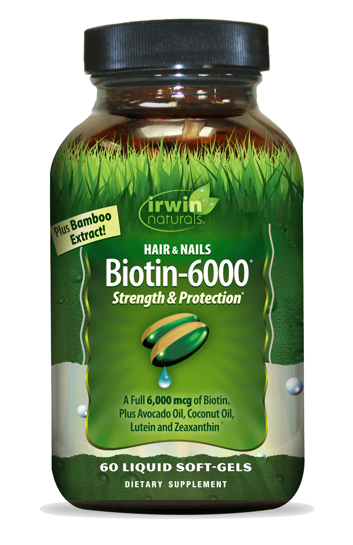 IRWIN NATURALS HAIR AND NAILS BIOTIN-6000 60 SOFTGELS