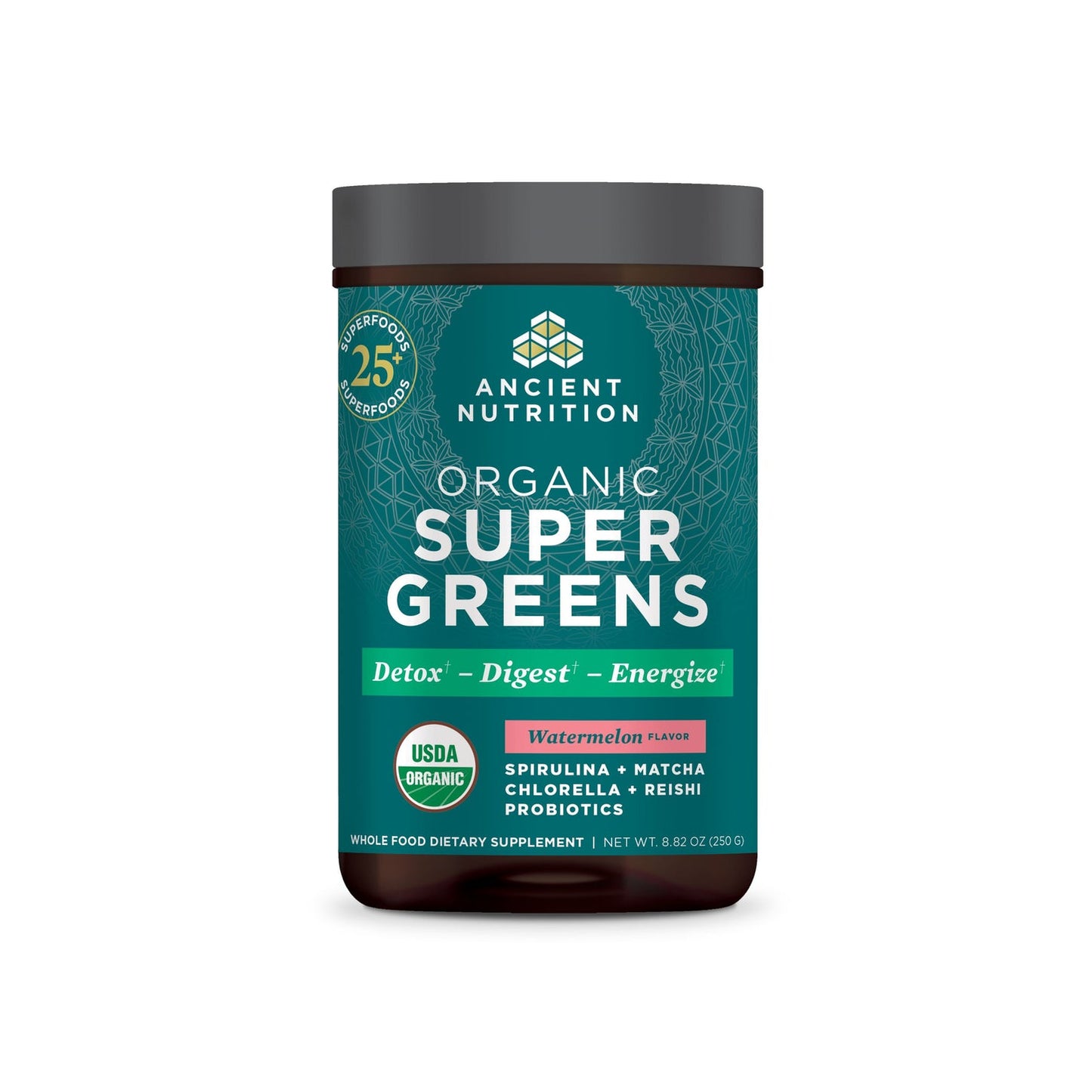 ANCIENT NUTRITION ORGANIC SUPERGREENS WATERMELON 8.82OZ