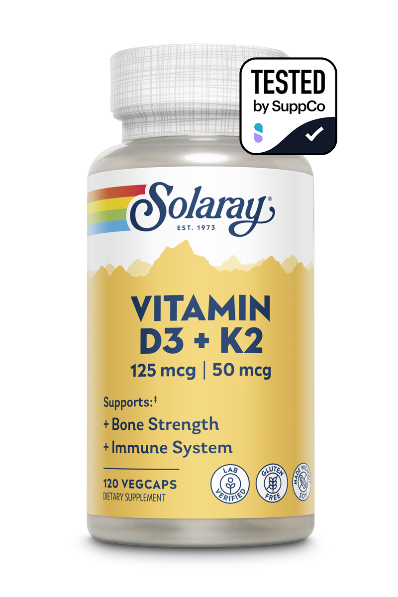 SOLARAY VITAMIN D3 & K2 60 VEG CAPSULES