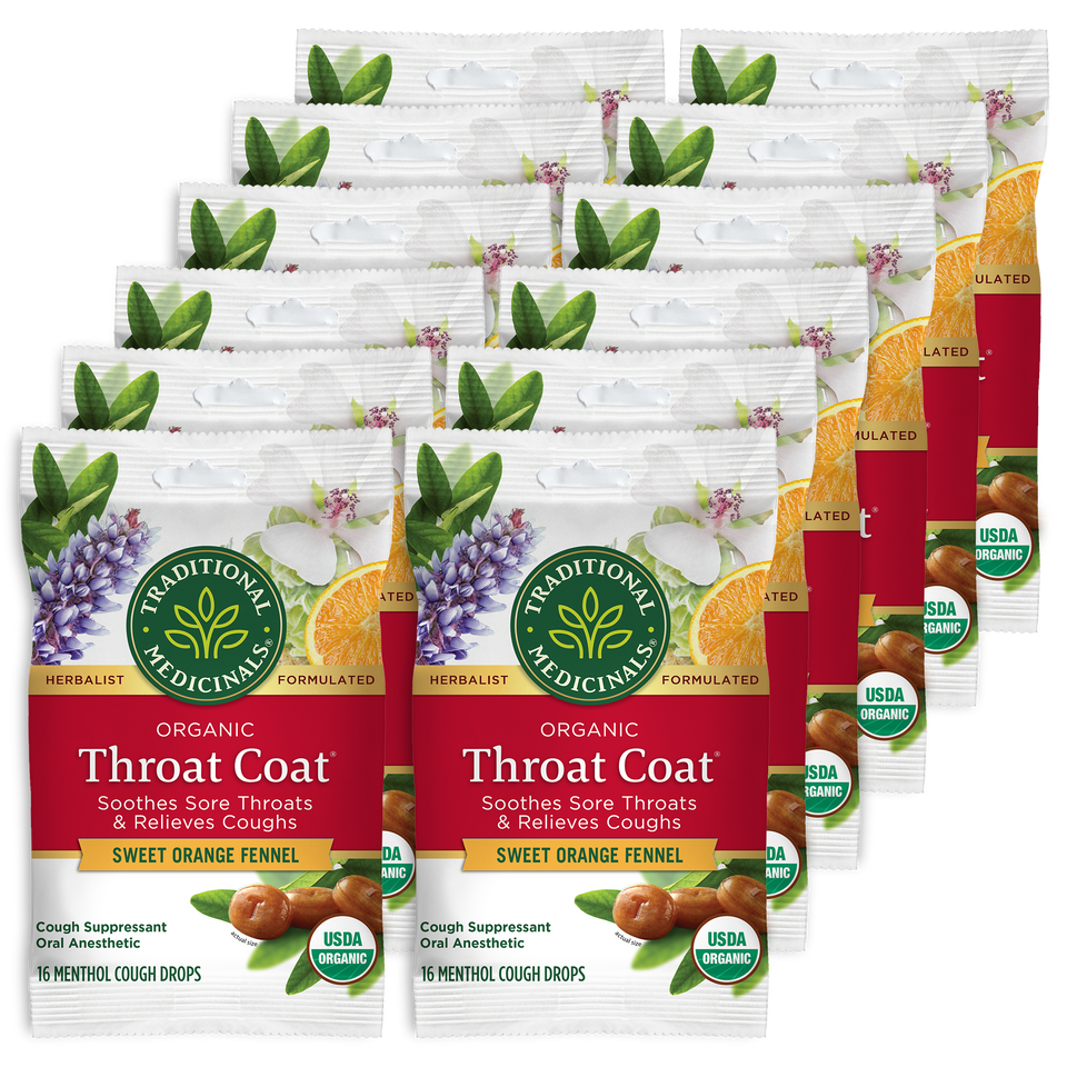 TRADITIONAL MEDICINALS THROAT LOZENGES SWEET ORANGE FENNEL