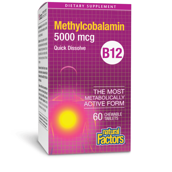 NATURAL FACTORS VITAMIN B12 5000MCG 60 TABLETS