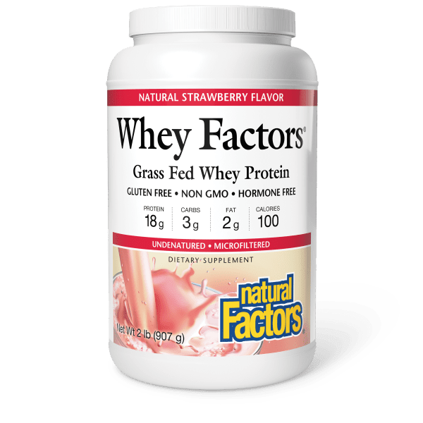 NATURAL FACTORS WHEY FACTORS STRAWBERRY 2 LB