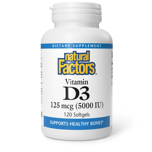 NATURAL FACTORS VITAMIN D3 5000IU 120 SOFTGEL
