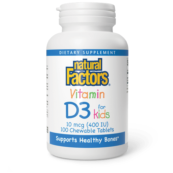 NATURAL FACTORS VITAMIN D3 KIDS 400IU 100CHEW TABLETS