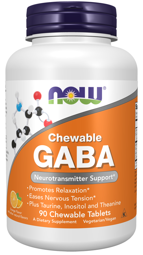 NOW GABA ORANGE FLAVOR CHEWABLE