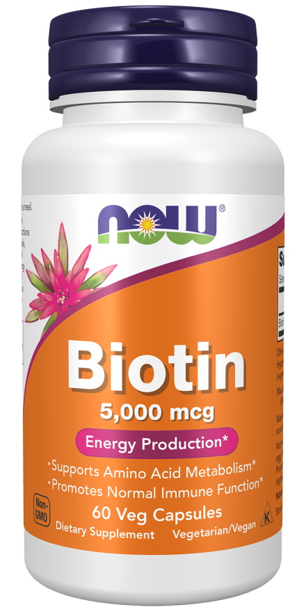 NOW BIOTIN 5000 MG 60 VEG CAPSULES
