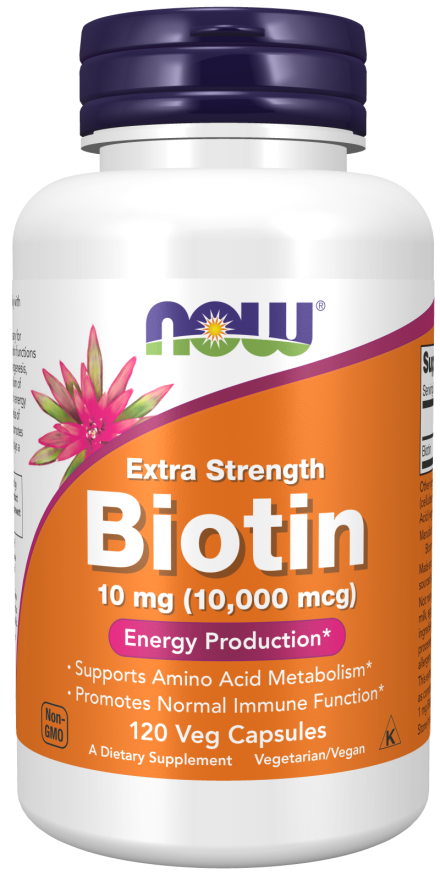 NOW BIOTIN 10 MG (10,000 MCG), EXTRA STRENGTH