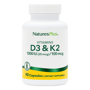 NaturesPlus Vitamin D3 1000 IU/Vitamin K2 100 mcg Capsules