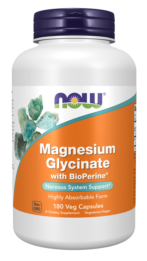 NOW MAGNESIUM GLYCINATE WITH/BIOPERINE 180 VEG CAP