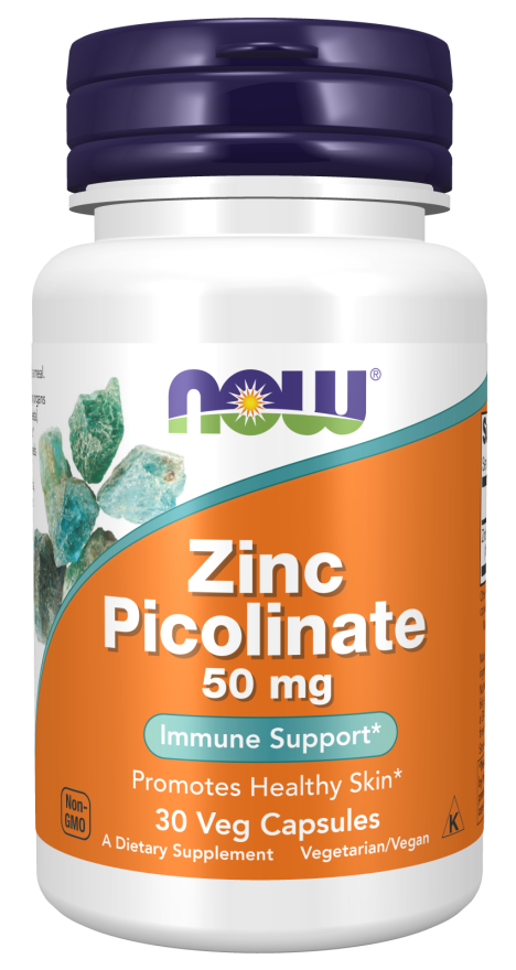 NOW ZINC PICOLINATE 50 MG 30 VEG CAPSULES