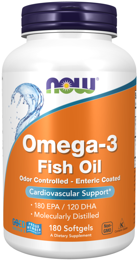 NOW OMEGA 3 FISH OIL 180 SOFTGELS