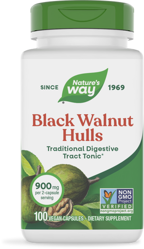 NATURE'S WAY BLACK WALNUT HULLS 900 MG 100 CAPSULES