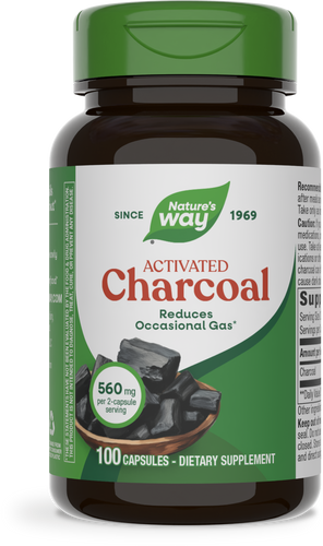 NATURE'S WAY CHARCOAL ACTIVATED 560 MG 100 CAPSULES