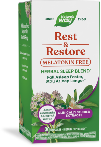 NATURE'S WAY REST & RESTORE MELATONIN FREE 30 CAPS