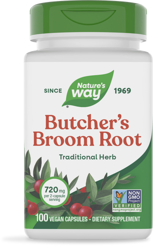 NATURE'S WAY BUTCHER'S BROOM ROOT 720 MG 100 VEG
