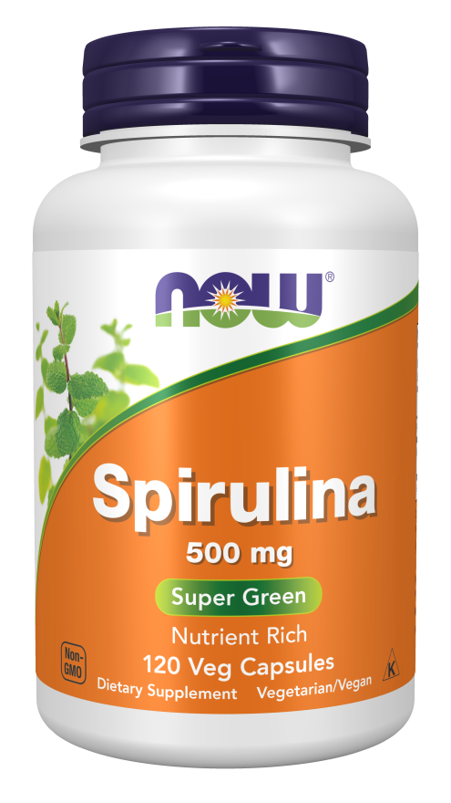 NOW SPIRULINA 500 MG 120 VEG CAPSULES