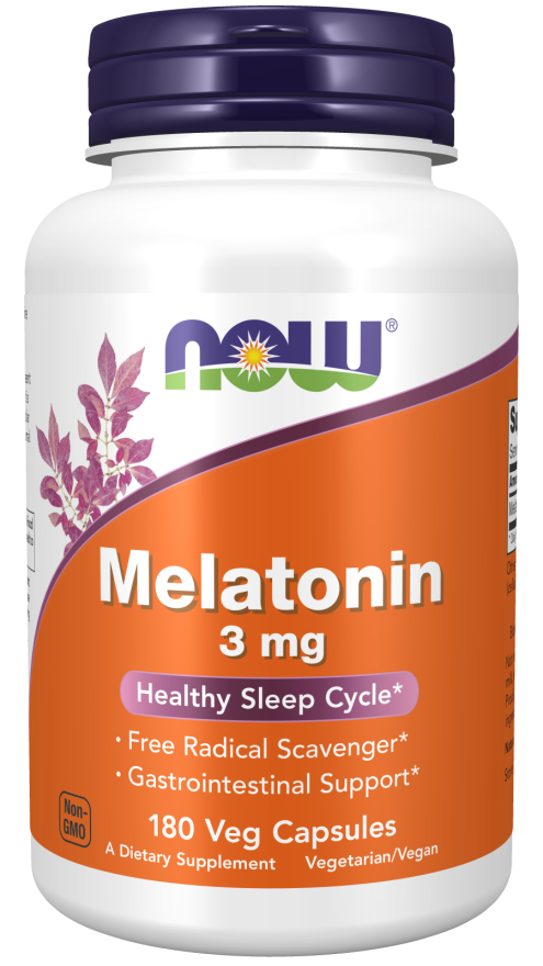 NOW MELATONIN 3 MG 180 VEG CAP