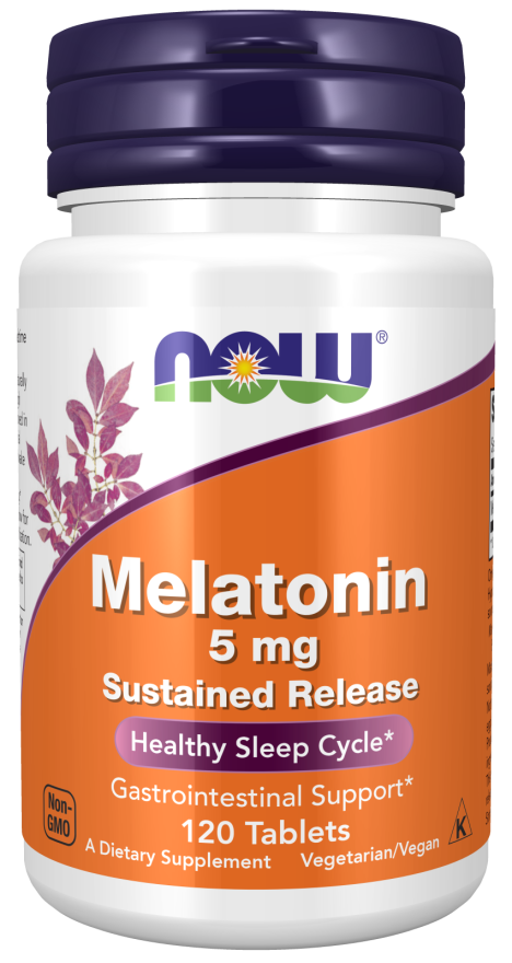 NOW MELATONIN 5 MG SUSTAINED RELEASE