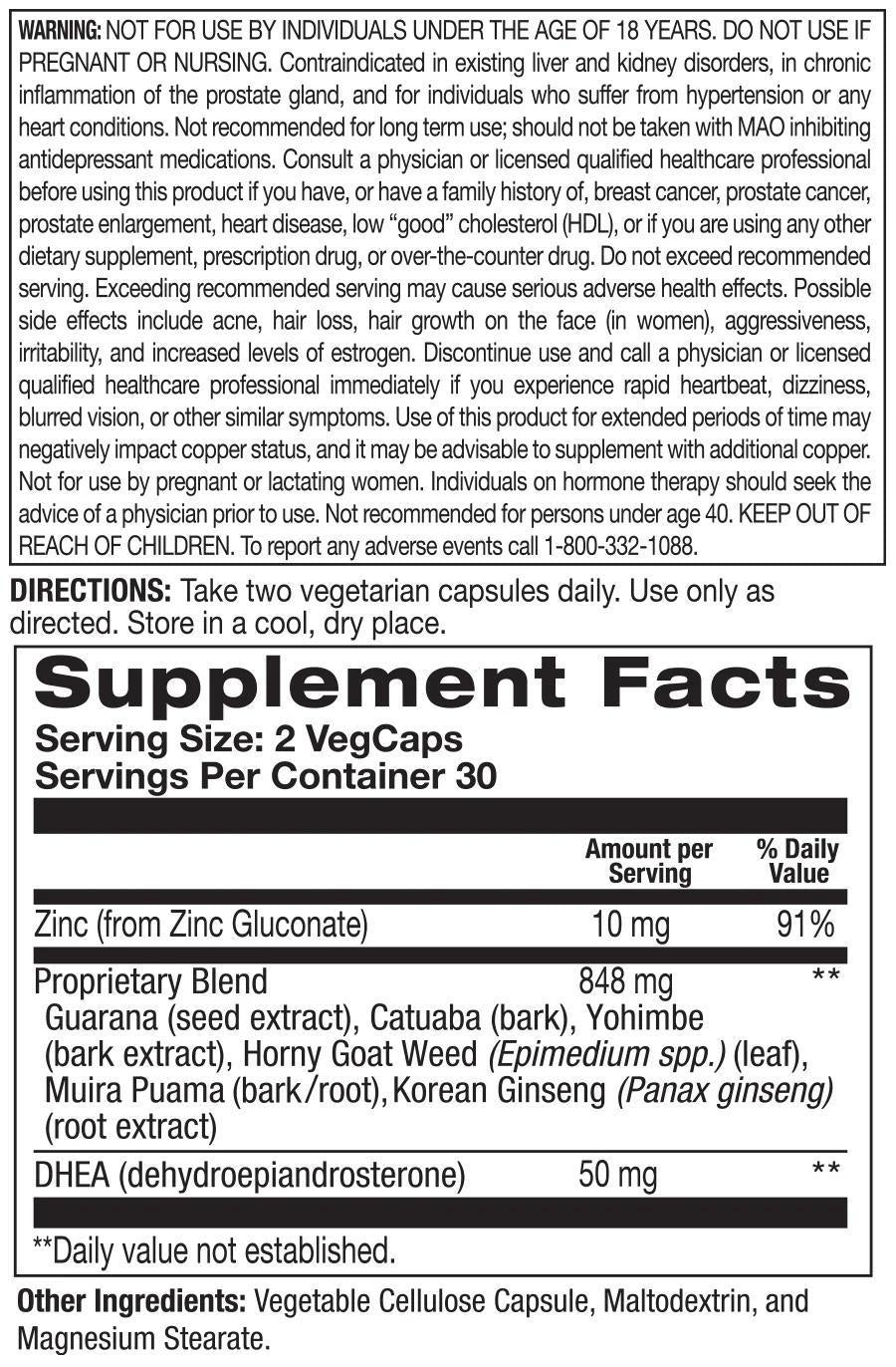 ACTION LABS DHEA FOR MEN 60CAPS (B27)