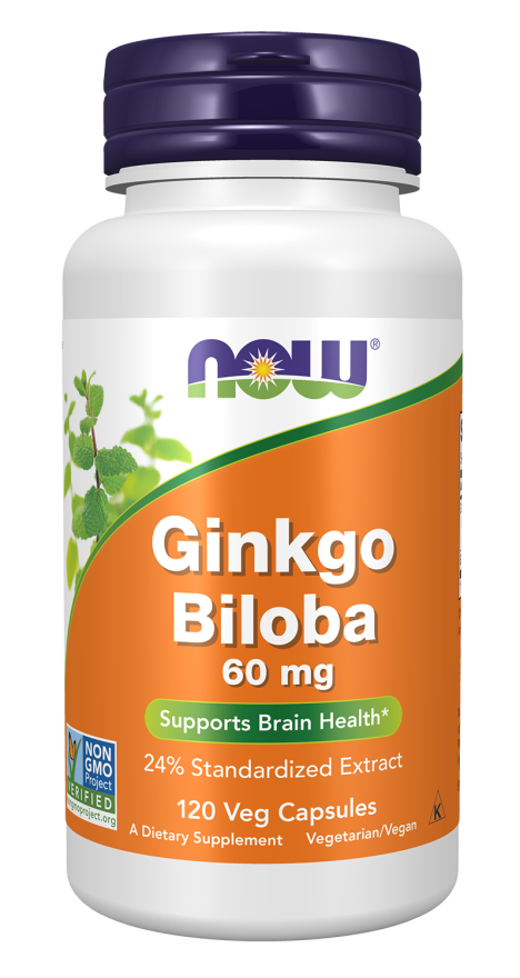 NOW GINKGO BILOBA 60 MG 120 VEG CAPSULE