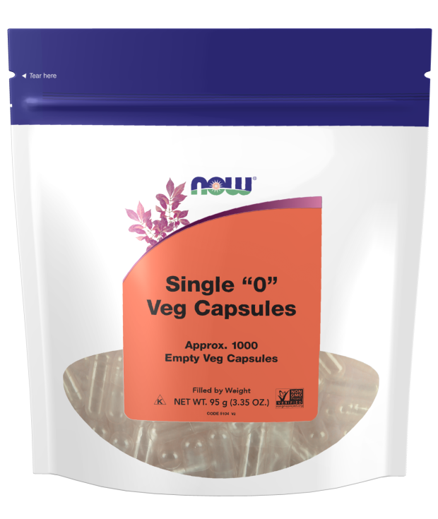 NOW SINGLE "0" VEG CAPSULES 1000 EMPTY VEG CAP .95 G
