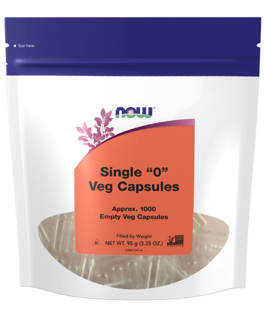 NOW SINGLE "0" VEG CAPSULES 1000 EMPTY VEG CAP .95 G