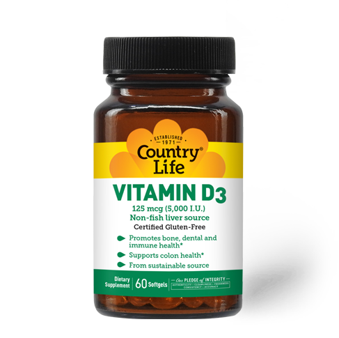 COUNTRY LIFE VITAMIN D3 5000IU 60 SOFTGELS