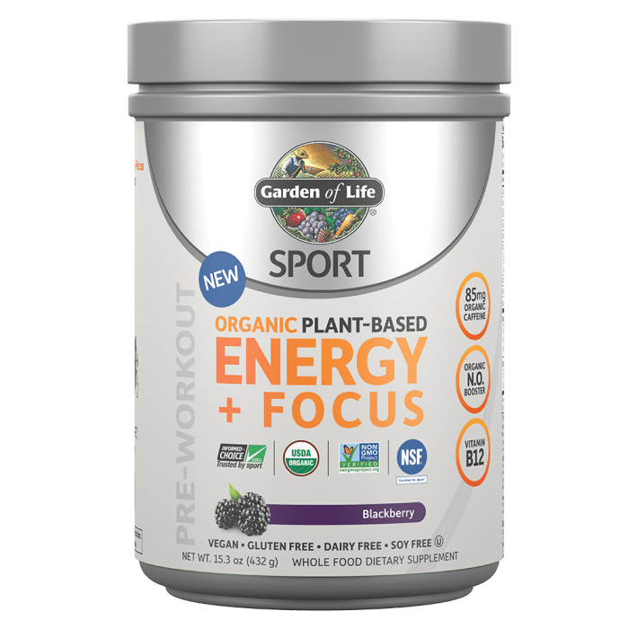 GARDEN OF LIFE ORGANIC SPORT ENERGY +BLACKBERRY POWDER
