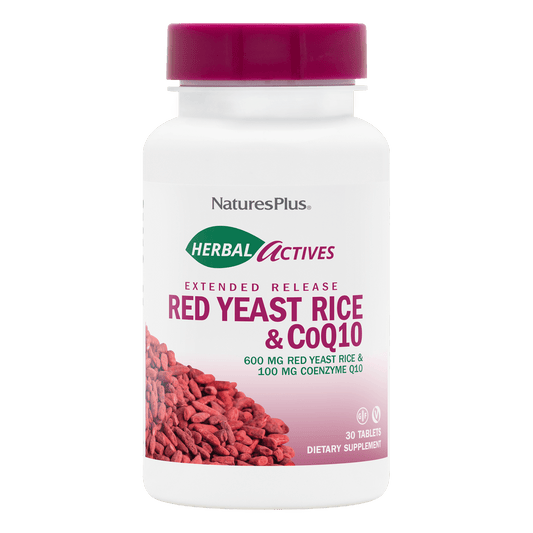 NaturesPlus Herbal Actives Red Yeast Rice 600mg/CoQ10 100mg Extended Release Tablets