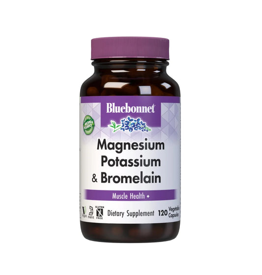 BLUEBONNET MAGNESIUM POTASSIUM +BROMELAIN 120 VEG CAPSULES
