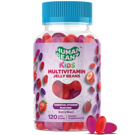 Human Beanz Multivitamin Jelly Bean Gummies Zinc Kids Berry Blast