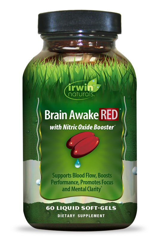 IRWIN NATURALS BRAIN AWAKE RED WITH NITRIC OXIDE BOOSTER 60 SOFTGELS