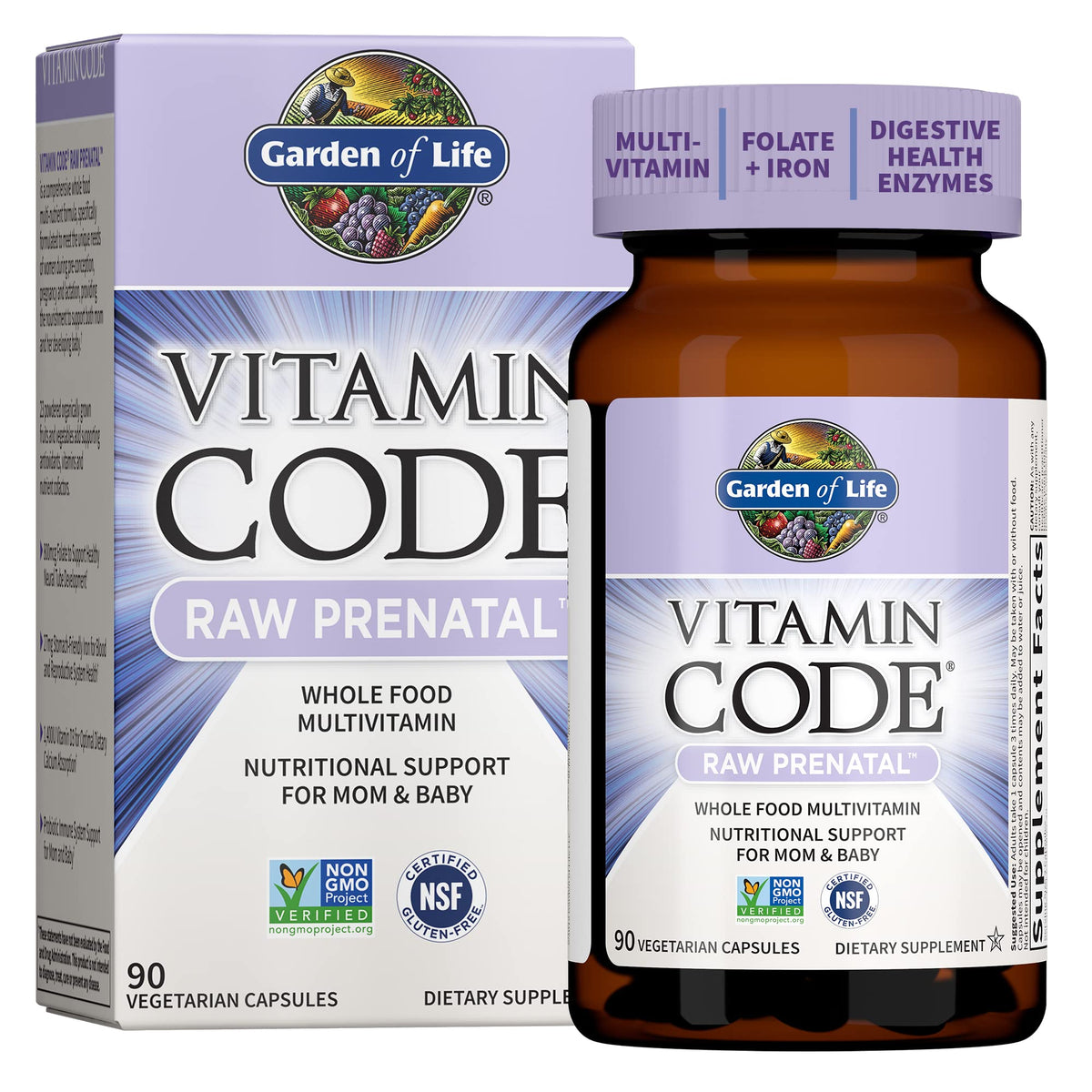 GARDEN OF LIFE VITAMIN CODE RAW PRENATAL 90 CAPSULES