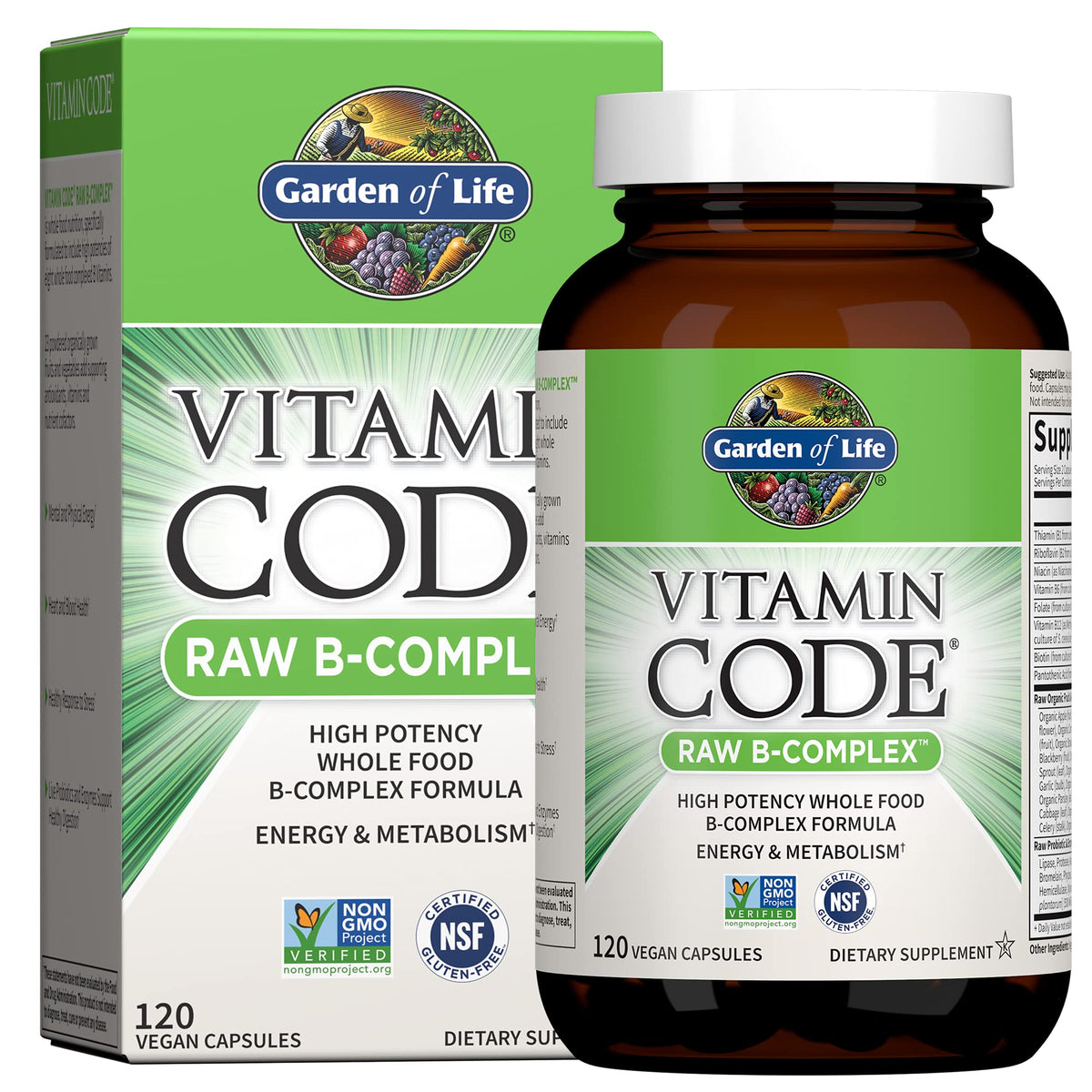 GARDEN OF LIFE VITAMIN CODE RAW B-COMPLEX120 CAPSULE