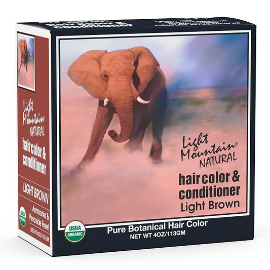 Light Mountain Henna Hair Color & Conditioner, Light Brown Hair Dye