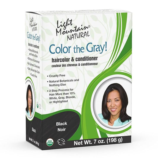 Light Mountain Henna Hair Color & Conditioner Color The Gray-Black