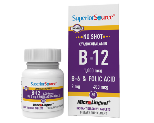 SUPERIOR SOURCE NO SHOT B12/B6/FOLIC 60CT