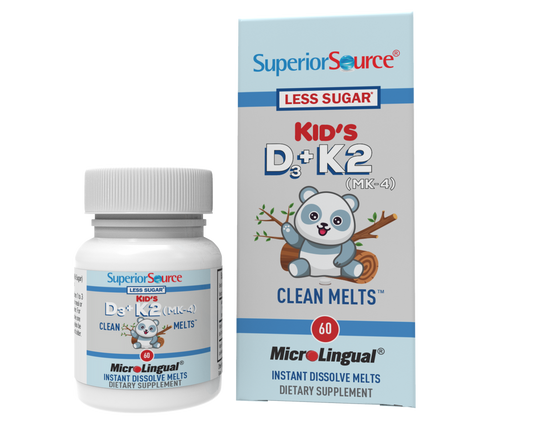 SUPERIOR SOURCE KIDS D3+K2 60TABLETS